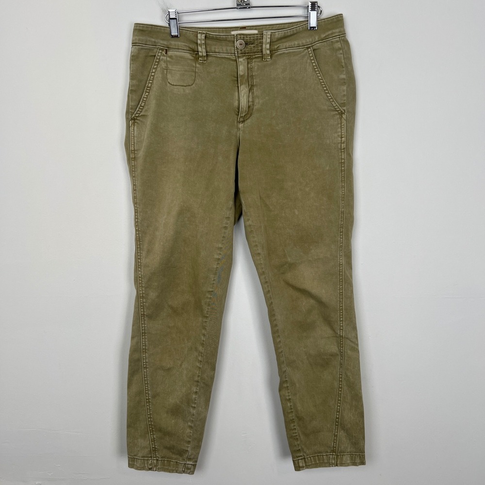 Anthropologie Pilcro Relaxed Chino Pants Olive Green Size 28 Women